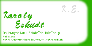 karoly eskudt business card